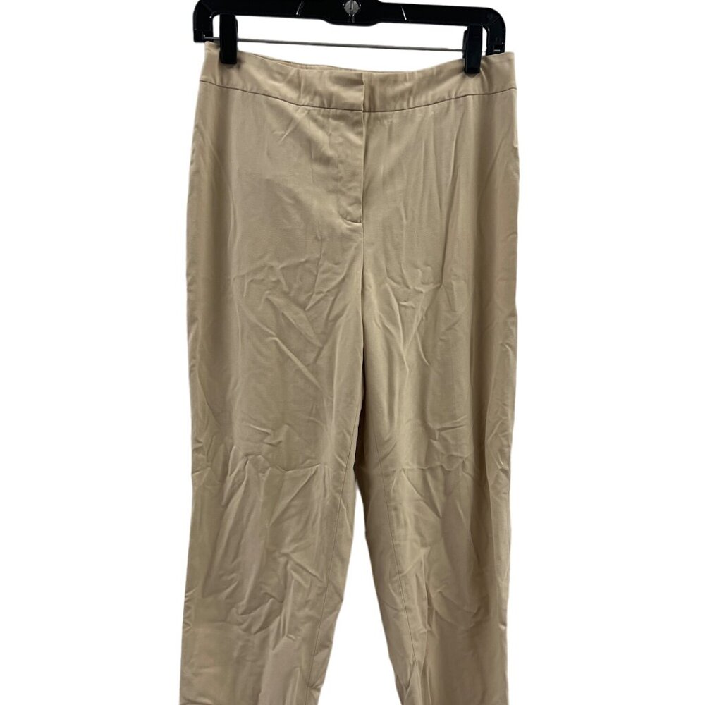 Talbots Womens Beige Stretch Straight-Leg Pants Size 8